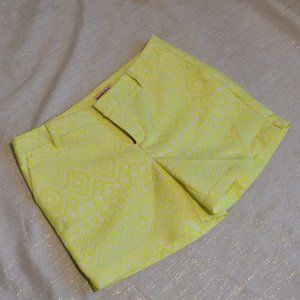 BOGO Neon Yellow Aztec Print Shorts